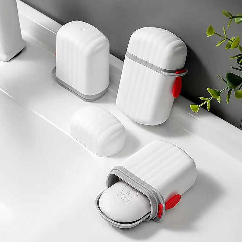 Jabonera con Tapa Hermética, Caja de Almacenamiento Impermeable para Viajes, Hogar, Baño, Jabonera para Exteriores, Organizador de Jabón