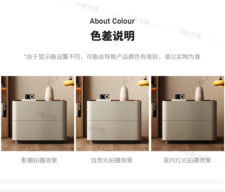 Mesita de Noche de Cuero con Cajones, Almacenamiento Estético para Dormitorio, Mesitas de Noche Modernas de Lujo, Muebles para el Hogar que Ahorran Espacio