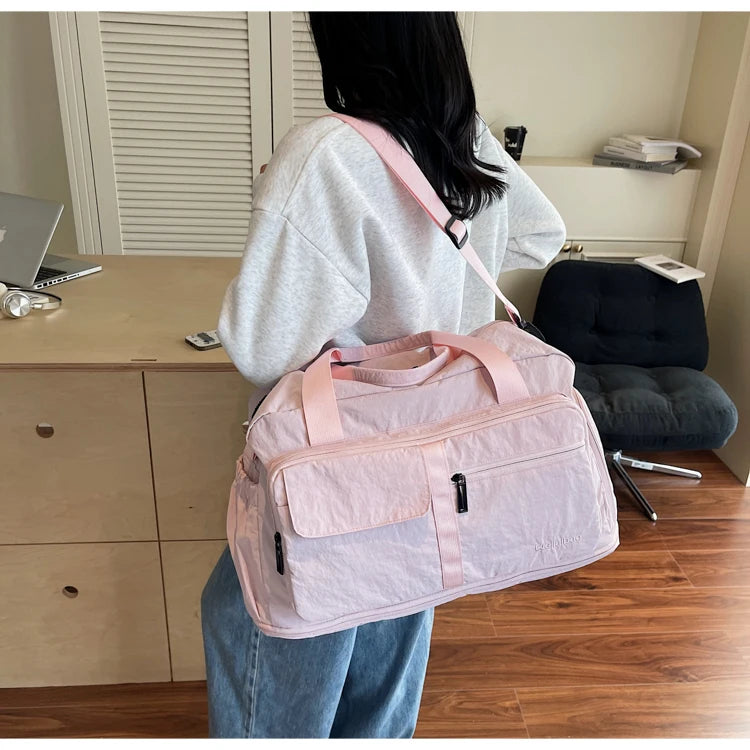 Bolsas de viaje Oxford con cremallera a la moda, bolsos sencillos de gran capacidad para mujer, gran oferta 20220, bolsas de viaje portátiles con hilo de coser
