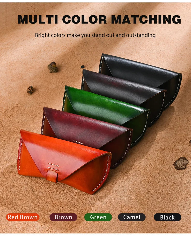 Newsbirds-Funda de cuero para gafas de sol, Cartera de mano para gafas de sol, informal, Vintage, a la moda