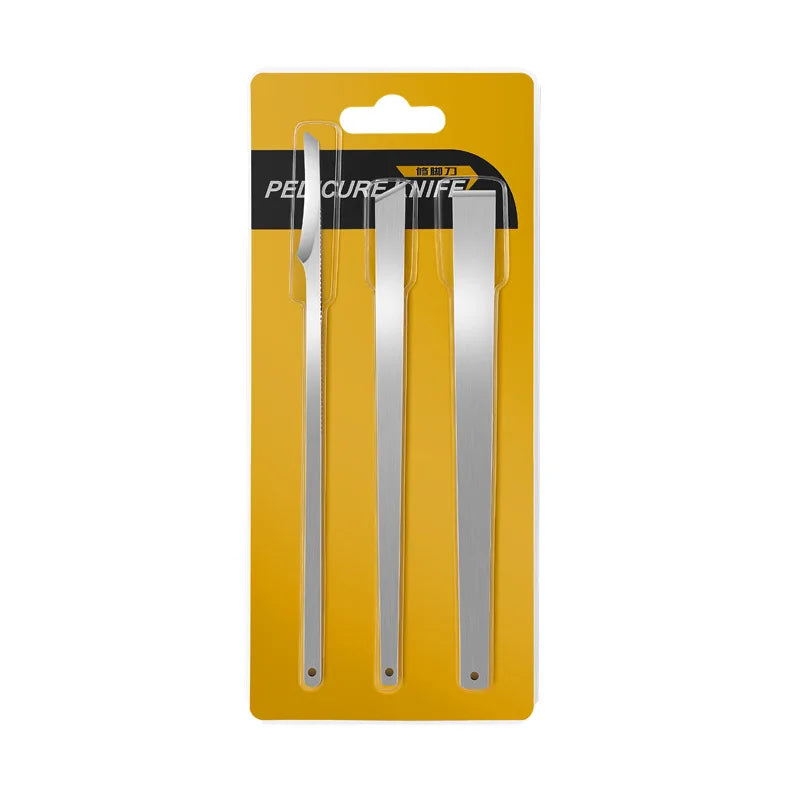 3 unids/set juego de cuchillos de pedicura herramientas profesionales para el cuidado de los pies de uñas encarnadas pinzas para uñas de acero inoxidable Kit removedor de cortaúñas