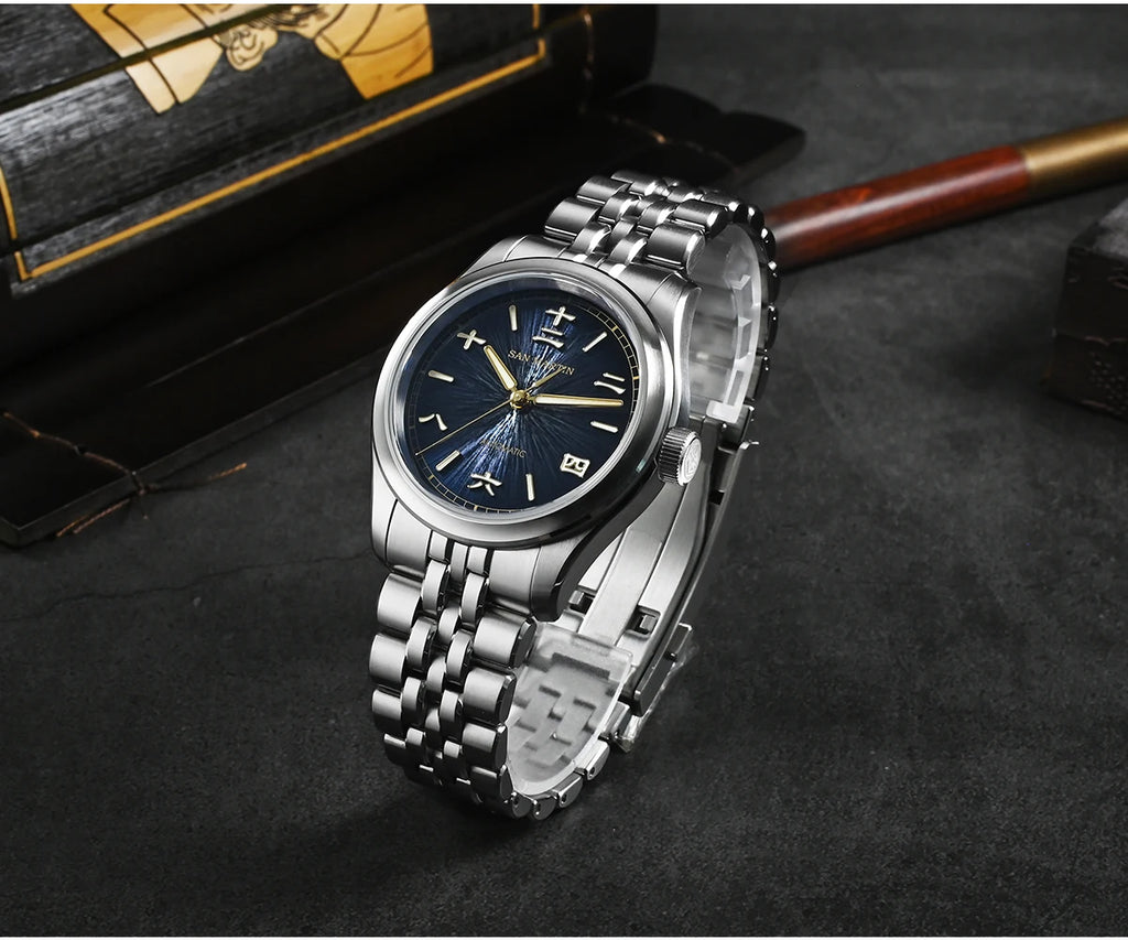 San Martin nuevo reloj Gada de 39mm estilo chino diseño Original Sunburst JianZhan Miyota 90S5 vestido de hombre mecánico automático SN0144