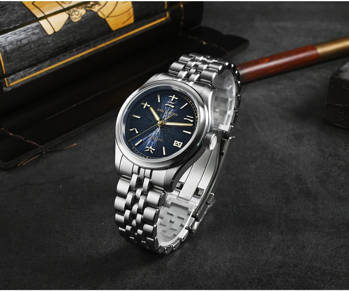 San Martin nuevo reloj Gada de 39mm estilo chino diseño Original Sunburst JianZhan Miyota 90S5 vestido de hombre mecánico automático SN0144