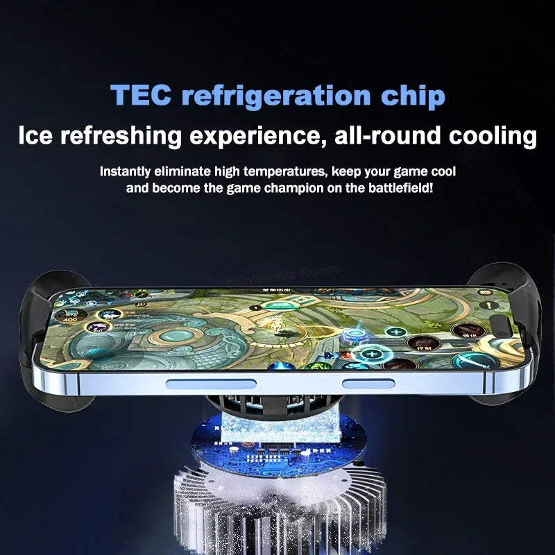 Controlador de juegos con radiador para teléfono móvil JK01S Semiconductor 2 en 1, enfriador de juegos con mango telescópico para IOS y Android.