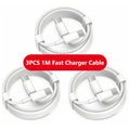 Cable de datos de carga súper rápida USB C a C, 3 uds., 100W, cable trenzado para IPhone 15, 15 Pro Max, Huawei, Samsung, Xiaomi, blanco, 1M, 2M