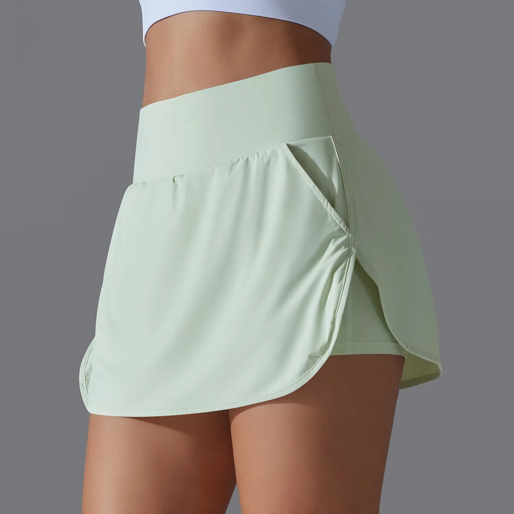 Falda de tenis para mujer con bolsillos, pantalones cortos, faldas atléticas para Yoga, faldas deportivas transpirables para bádminton y Golf, faldas deportivas para entrenamiento