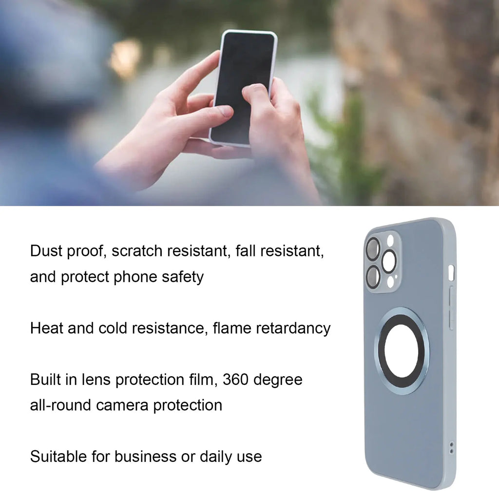 Funda Magnética para Teléfono, a Prueba de Polvo y Arañazos, Funda Magnética para Teléfono con Cristal Esmerilado, Cubierta Protectora para iPhone 14 Pro Max
