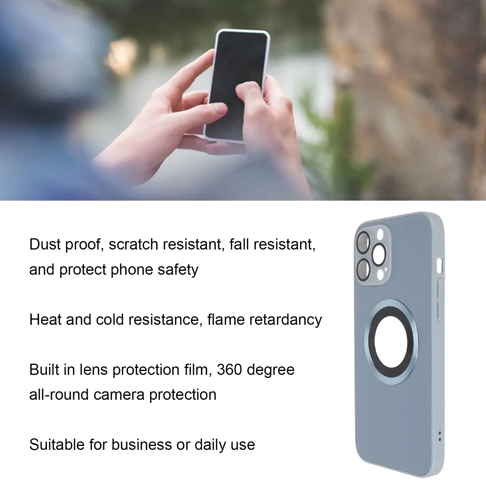 Funda Magnética para Teléfono, a Prueba de Polvo y Arañazos, Funda Magnética para Teléfono con Cristal Esmerilado, Cubierta Protectora para iPhone 14 Pro Max