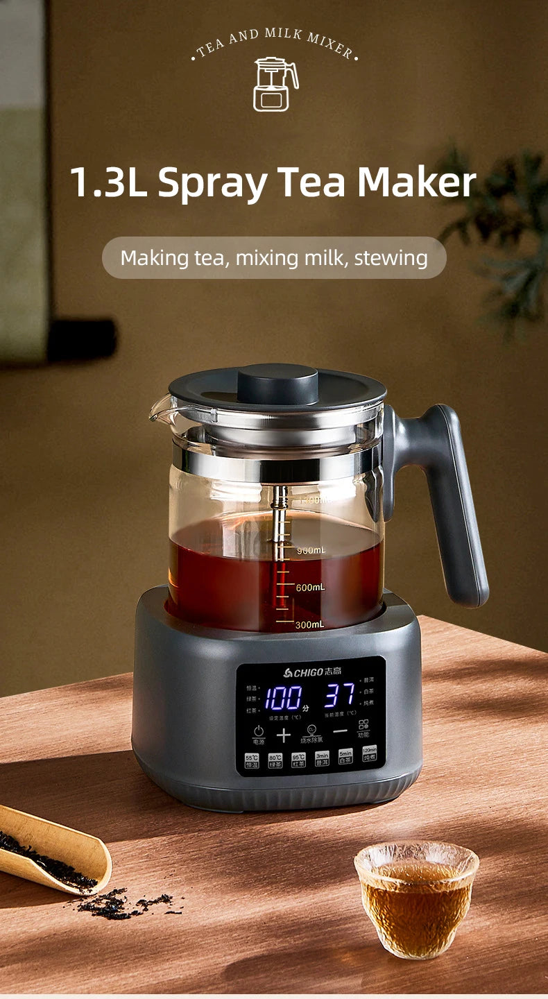Hervidor de Agua Eléctrico Multifuncional de 1300 ml con Vaporizador, Regulador de Temperatura Constante para Leche de Bebé, Hervidor Termostático de 72 h
