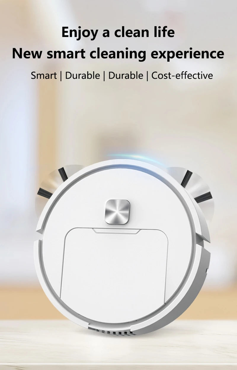 Mini Robot Aspirador Inteligente Silencioso, Máquina de Limpieza Multifunción Tres en Uno, Aspiradora, Trapeador, Cepillo 2025