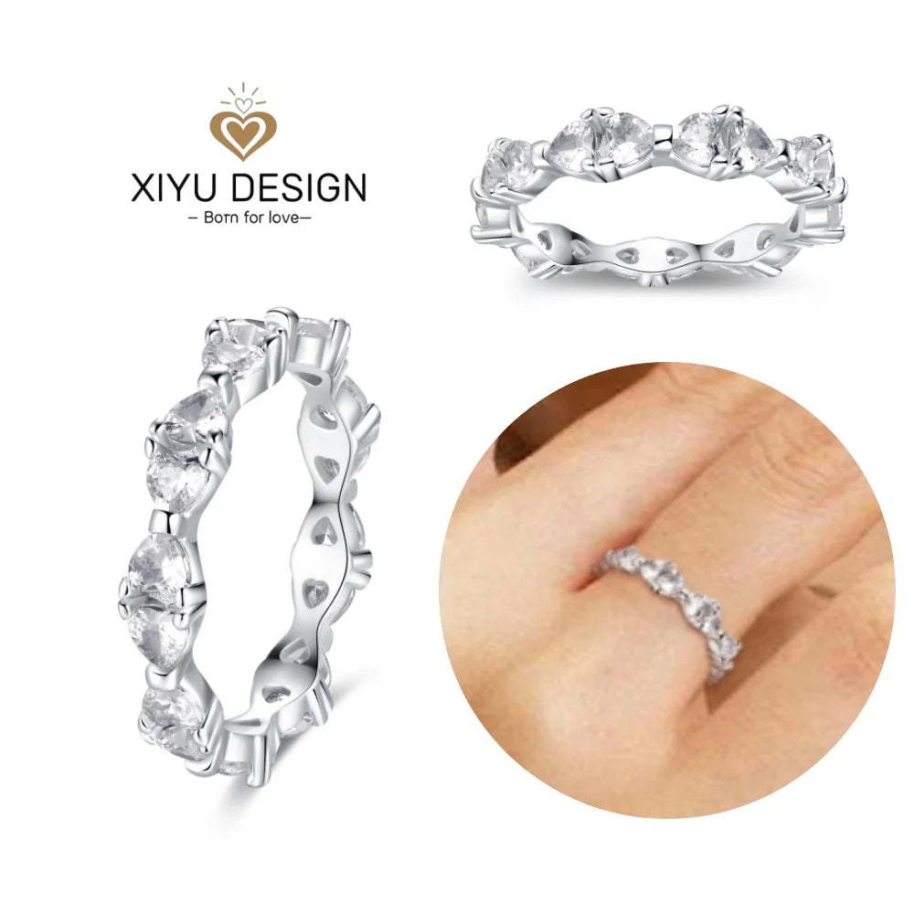 2024 nuevo anillo de plata 925 anillo de lazo brillante de circón anillo de boda de dedo Original S925 DIY regalo de joyería fina para mujer