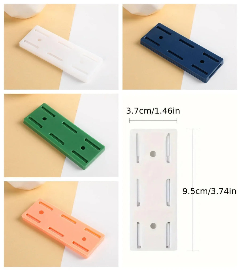 Soporte montado en la pared, fijador de enchufe sin perforaciones, fijador de enchufe autoadhesivo, soporte para regleta de alimentación, estante organizador de cables