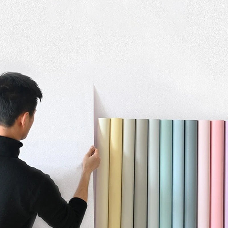 WOKHOME-papel tapiz autoadhesivo de vinilo de Color sólido, papel de Contacto impermeable, pegatina de pared, película, papeles de pared en rollos, decoración del hogar