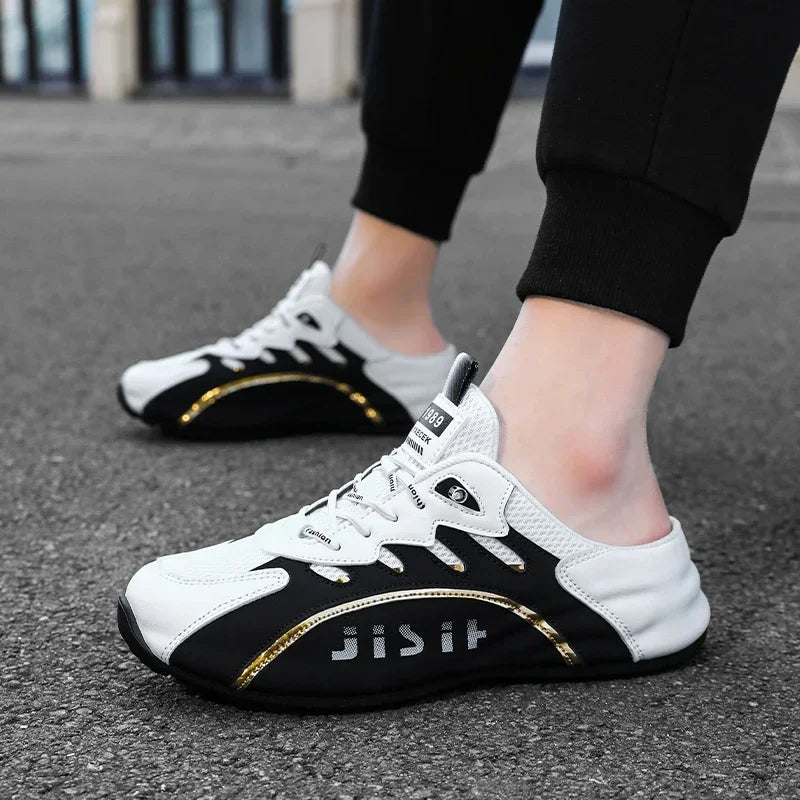 Zapatos informales ligeros y transpirables para hombre, medias zapatillas antideslizantes, zapatos perezosos, zapatillas cómodas para caminar, verano