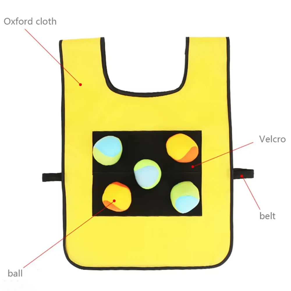 Chaleco de juego de pelota Dodge pegajoso, juguete para deportes al aire libre, Jersey, accesorios de tela, captura de pelotas de forro polar suave, seguro para niños, adolescentes y adultos