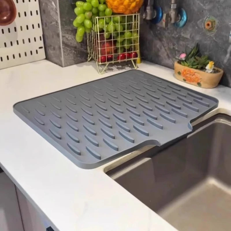 Tapete de Silicona para Escurrir Platos, Frutas y Verduras, Aislante del Calor para la Encimera del Hogar