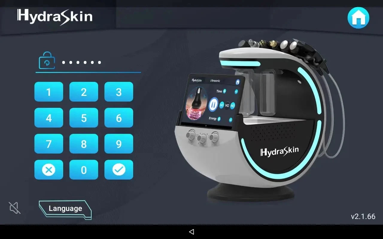 7 en 1 Analizador inteligente de azul hielo Máquina facial multifunción Diamond Hydra Dermoabrasión Facial Aquafacial