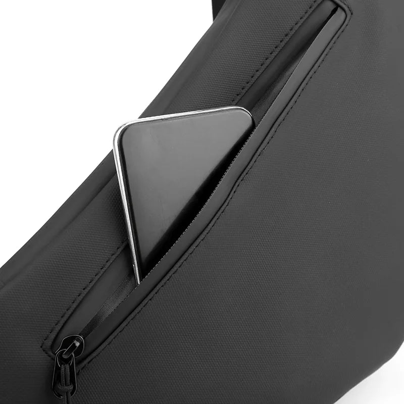 Bolso de Pecho Impermeable para Hombre, Bandolera, Mochila para Viajes Diarios, Membrana de Cuero Resistente a Salpicaduras, Ideal para Viajes Casuales