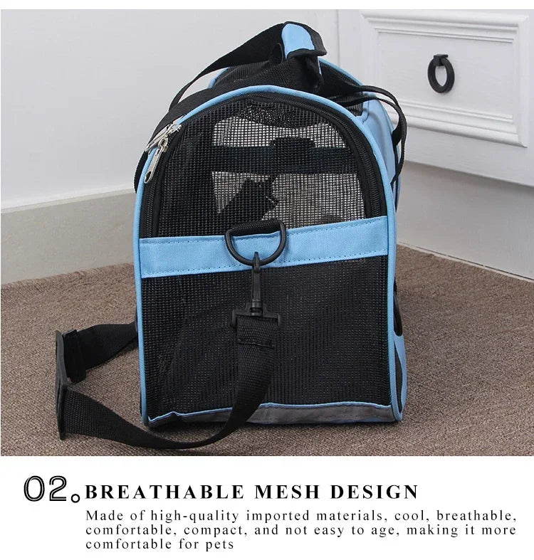 Bolsas de transporte para gatos, bolsa de transporte portátil para perros, bolsas de transporte transpirables de malla para perros pequeños, bolso plegable para gatos, bolsa de viaje para mascotas, bolsa de transporte