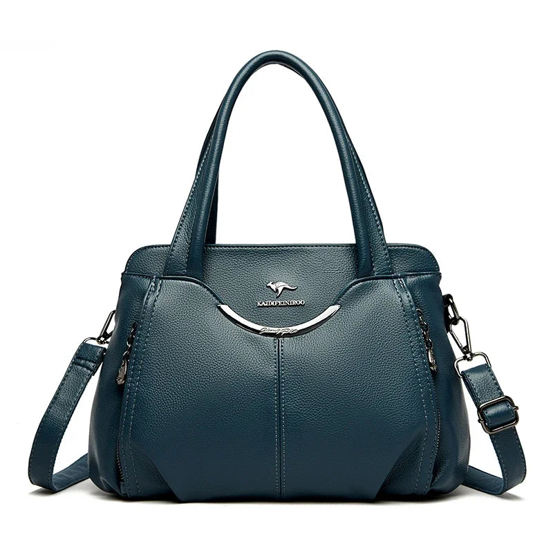Bolsos de mano de lujo de marca genuina para mujer, bolsos de diseñador, bolsos de hombro de cuero suave, bolsos cruzados para mujer, bolso informal tipo tote.