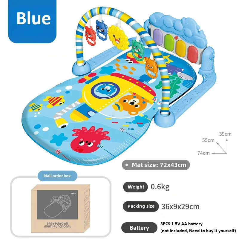 Soporte de Fitness para bebé, gimnasios y manteles de juegos de dibujos animados, estante de música, alfombra de educación temprana para bebé, estera de juego para gatear, regalos de 0 a 36 meses