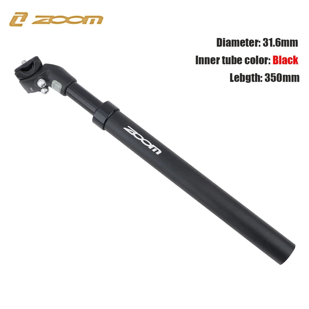 ZOOM-tija de sillín de suspensión para bicicleta de montaña, amortiguador, Alu, 27,2, 28,6, 30,1, 30,4, 30,9, 31,6, 33,9mm