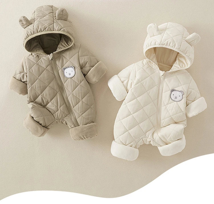 Ropa de invierno para recién nacido, ropa para niña, mono grueso para bebé, pelele cálido para bebé, Chaqueta de algodón, pelele, monos para niño, abrigo para niño pequeño