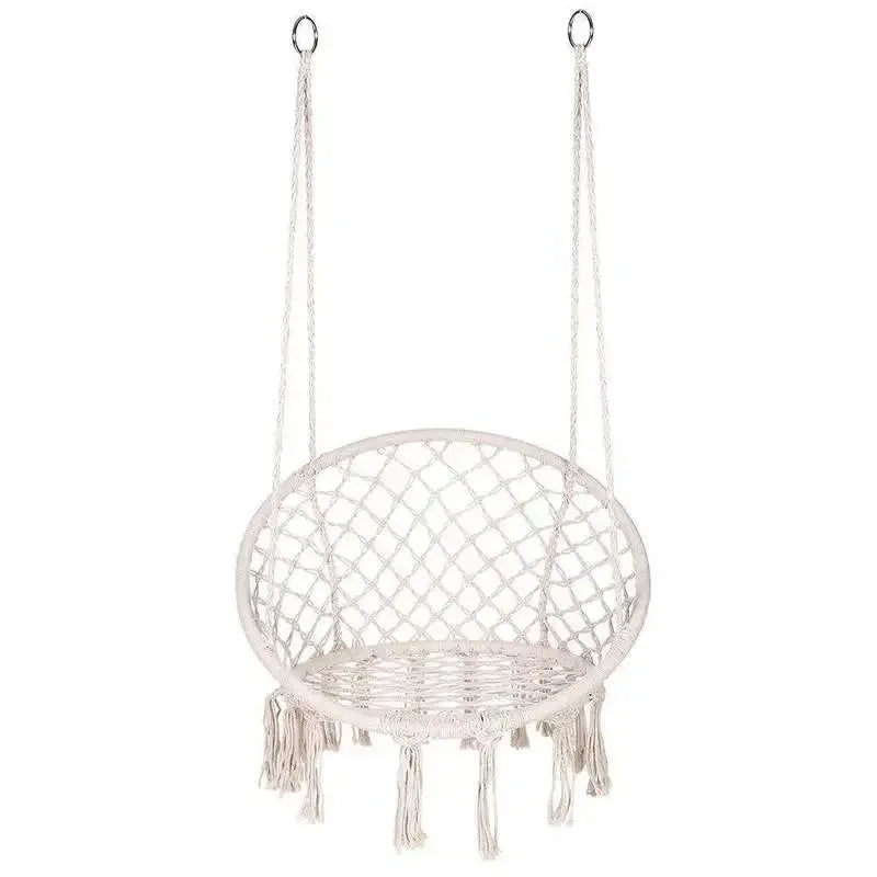 Silla Columpio de macramé para exteriores, hamaca de cuerda tejida a mano, hamaca con parada en Y para el hogar, dormitorio, Patio, terraza Y jardín interior