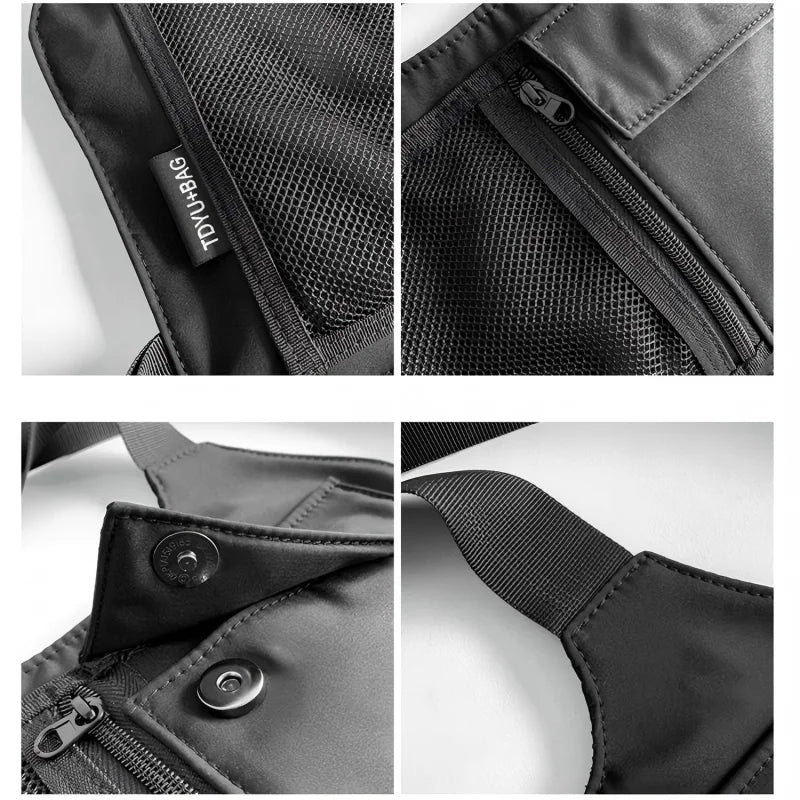 Bolso de Pecho Unisex Estilo Hip-Hop de Homefish, Bolsos de Pecho de Nailon de Alta Calidad, Mochila Táctica Multifuncional