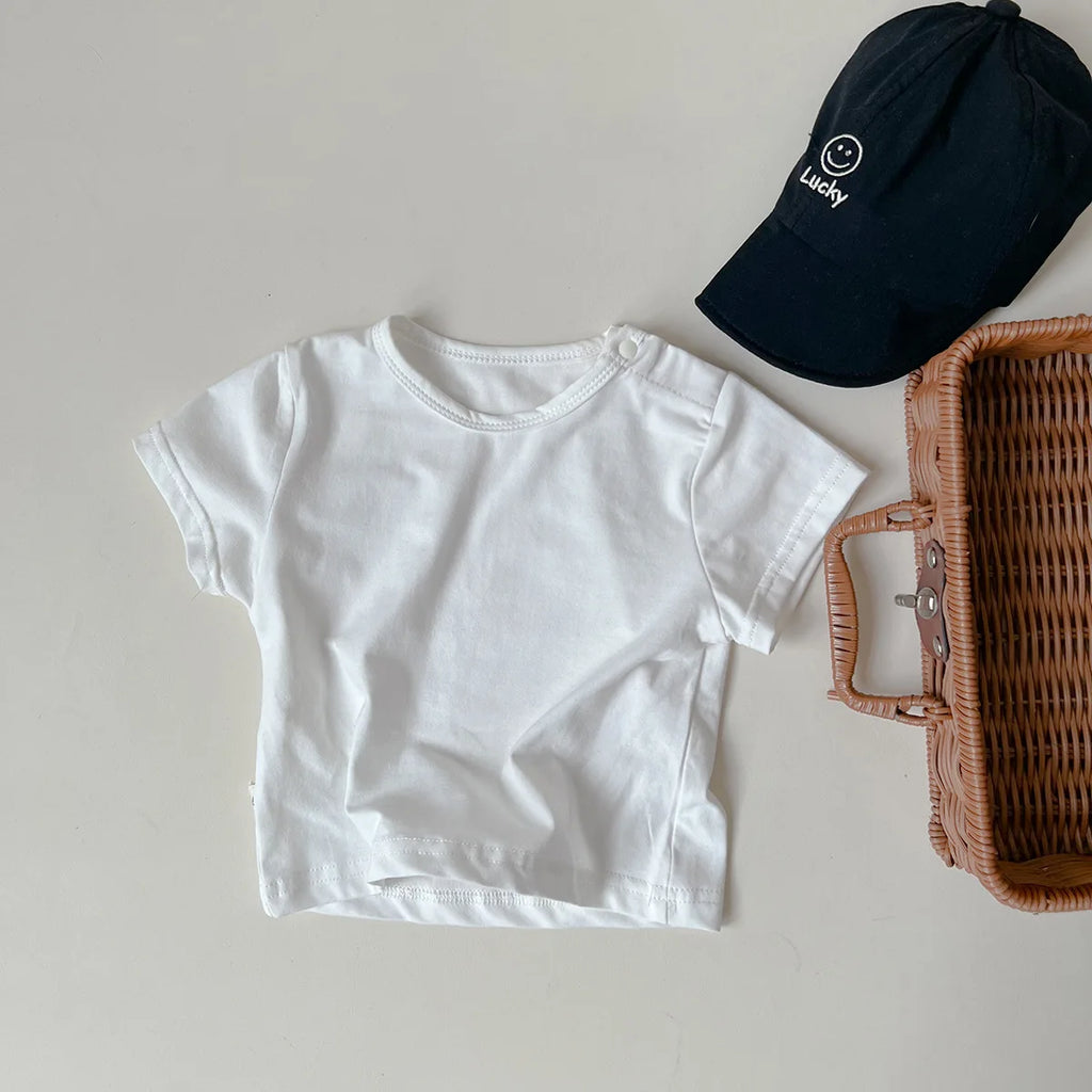 Conjunto de ropa UNITIM coreano de verano para bebés, camisetas de manga corta de algodón con tirantes, pantalones cortos finos, trajes para niños pequeños, 2 uds.