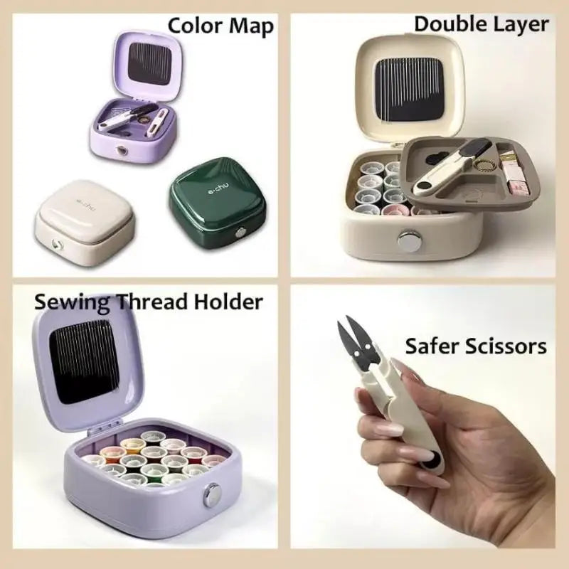 Mini kit de costura magnético, kit de aguja y hilo, suministros y accesorios de costura
