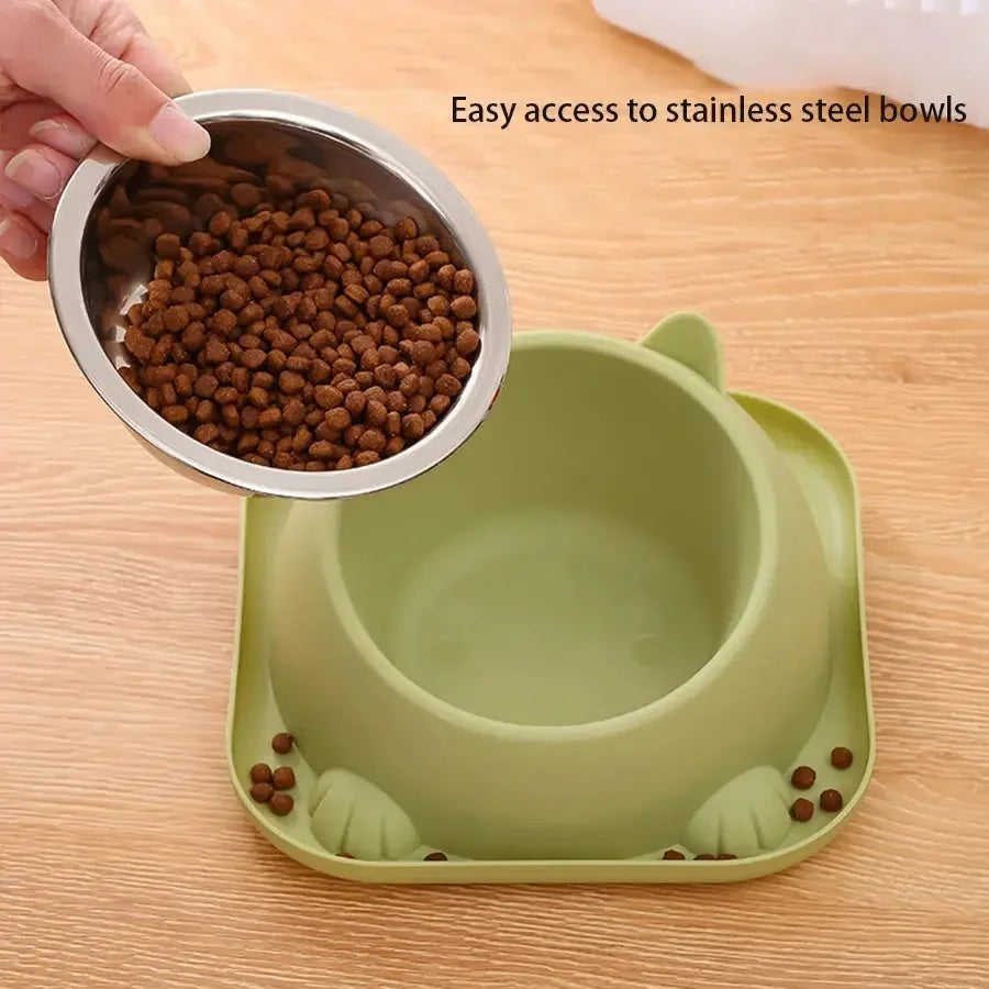 Cuenco para gatos antivuelco con forma divertida con agua añadida para evitar hormigas, cuencos para perros, inclinados y antideslizantes