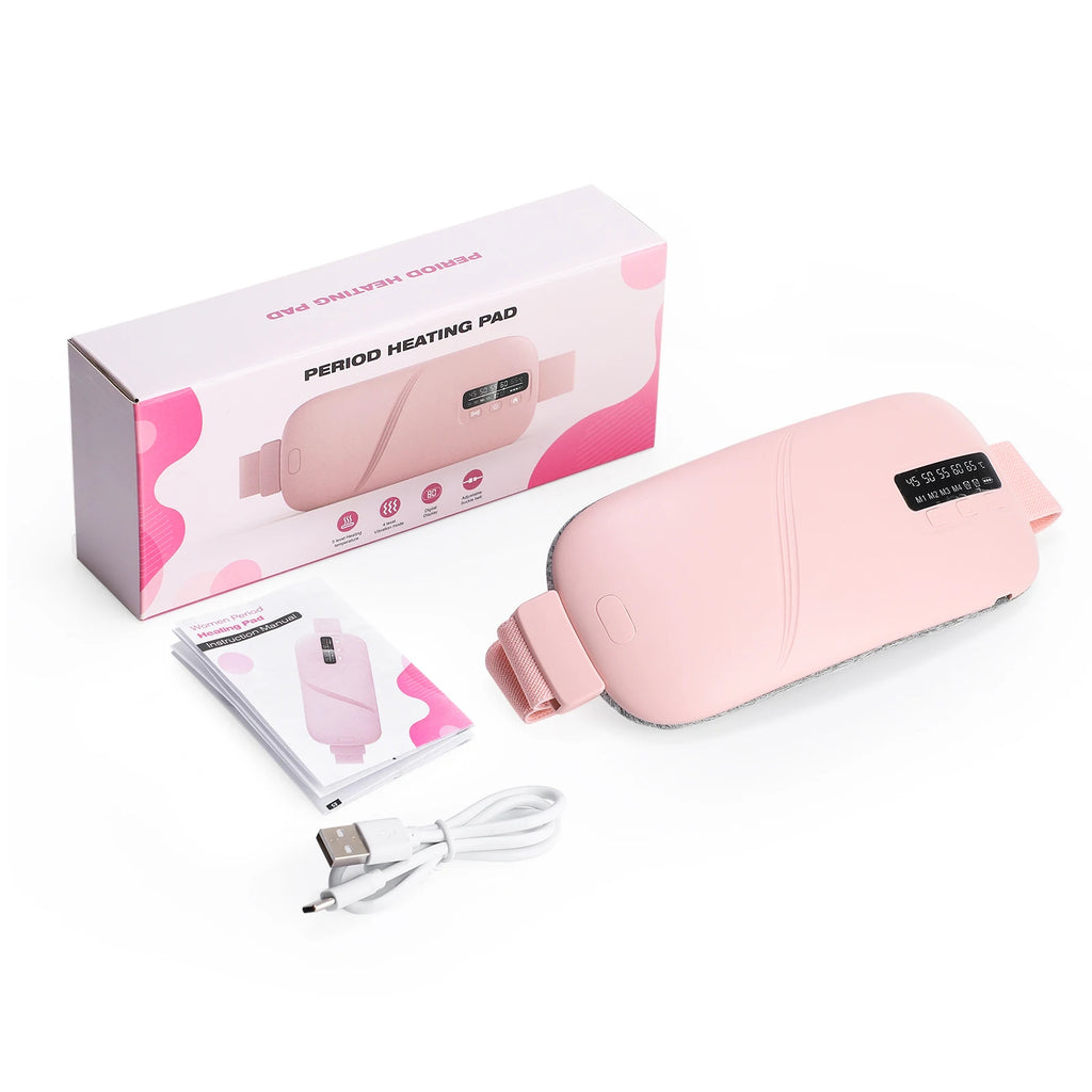 Almohadilla calefactora Menstrual, masajeador Abdominal eléctrico, cinturón de cintura calentado por vibración, cinturón calentador de útero USB para mujeres, cuidado de los períodos