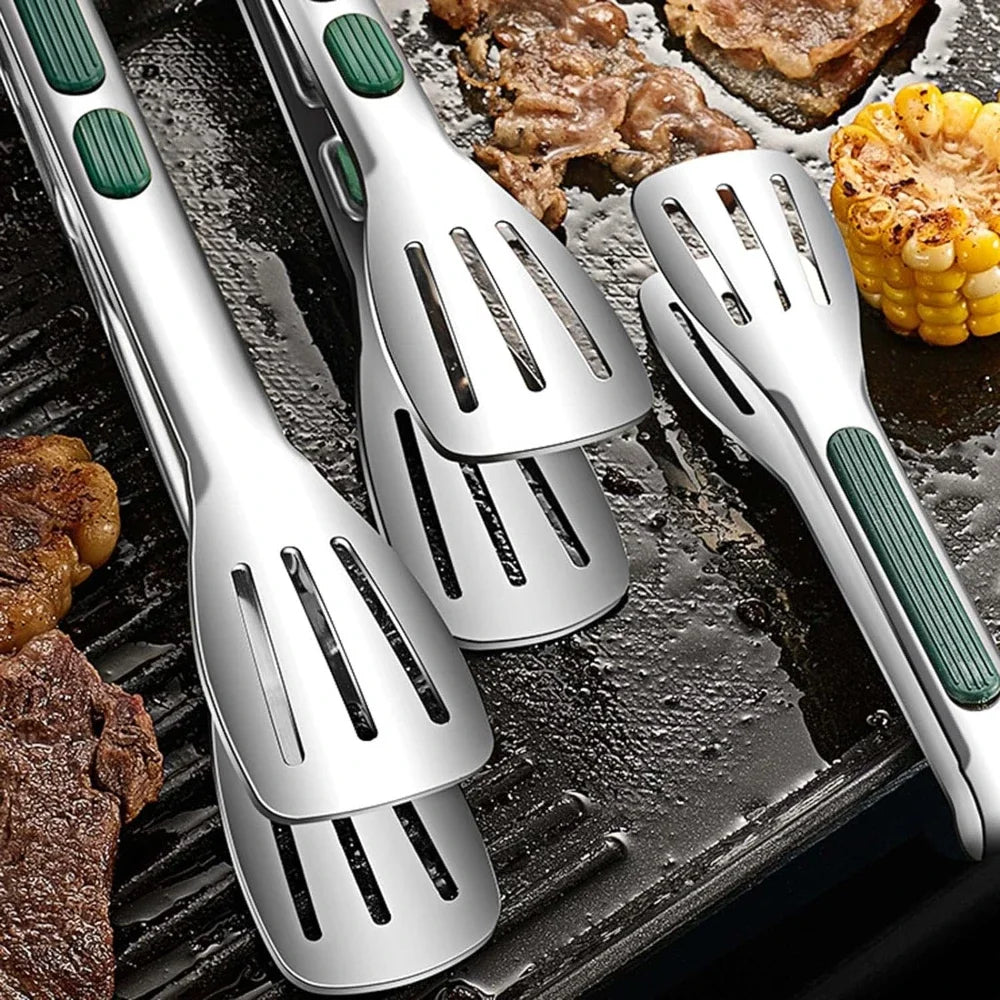 Nuevas Pinzas de Acero Inoxidable para Alimentos, Pinzas para Carne, Ensaladas, Pan, Pinzas para Barbacoa, Pinzas Antideslizantes para Buffet, Utensilios de Cocina, Accesorios de Cocina