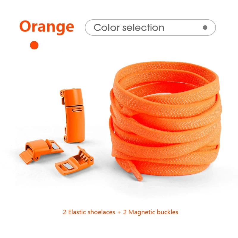 Cordones Elásticos para Zapatillas, Cordones Planos de Algodón, Cordones con Hebilla Magnética Mejorada, Cordones sin Atar para Niños y Adultos