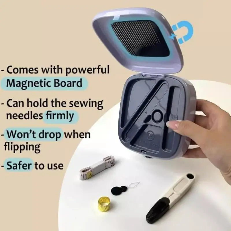 Mini kit de costura magnético, kit de aguja y hilo, suministros y accesorios de costura