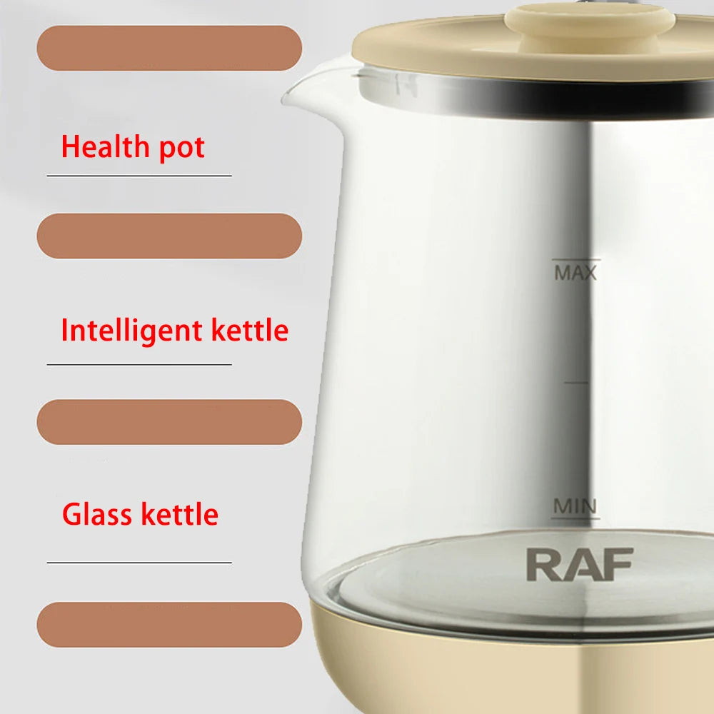 Olla para conservar la salud, hervidor eléctrico de vidrio de 1,5 l, electrodomésticos de cocina, hervidor inteligente, té y café multifuncional automático