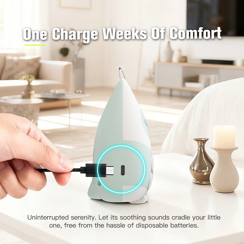 Máquina portátil de sonido de ruido blanco para bebé, 30 sonidos relajantes, Sensor de llanto para bebés con temporizador de luz nocturna recargable