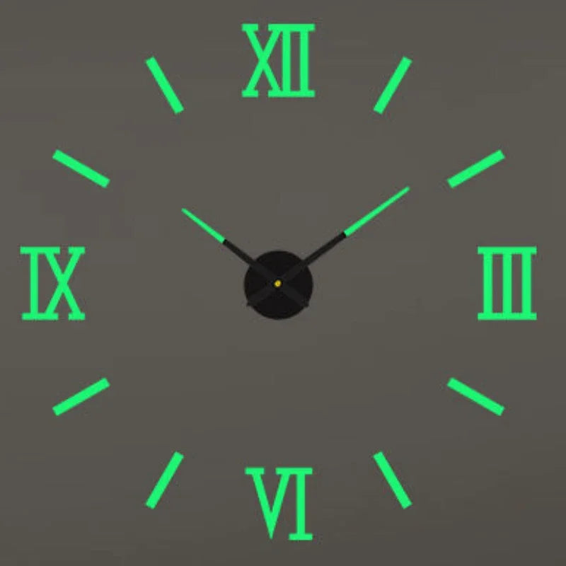 Reloj de pared con espejo acrílico de Número Romano grande 2D/3D, pegatina de moda DIY, relojes de cuarzo, reloj, decoración del hogar, pegatinas para el salón