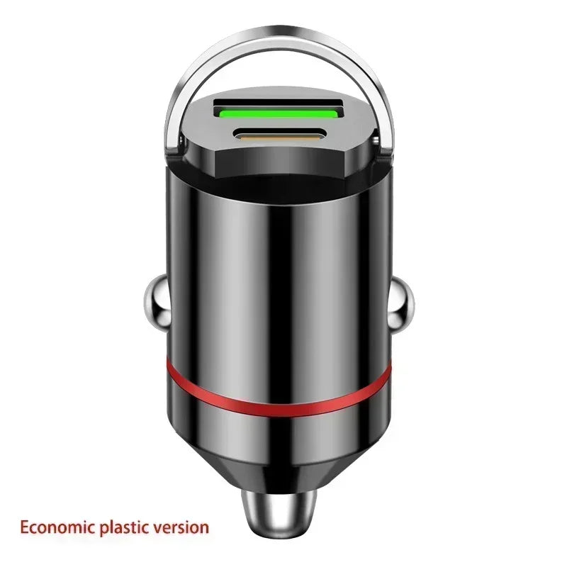 Cargador Rápido para Auto de 100/200W, Mini Adaptador de Enchufe para Teléfono Móvil con Doble USB Tipo-C PD, para iPhone 17 16 15 Pro MAX, Cargador Universal para Auto