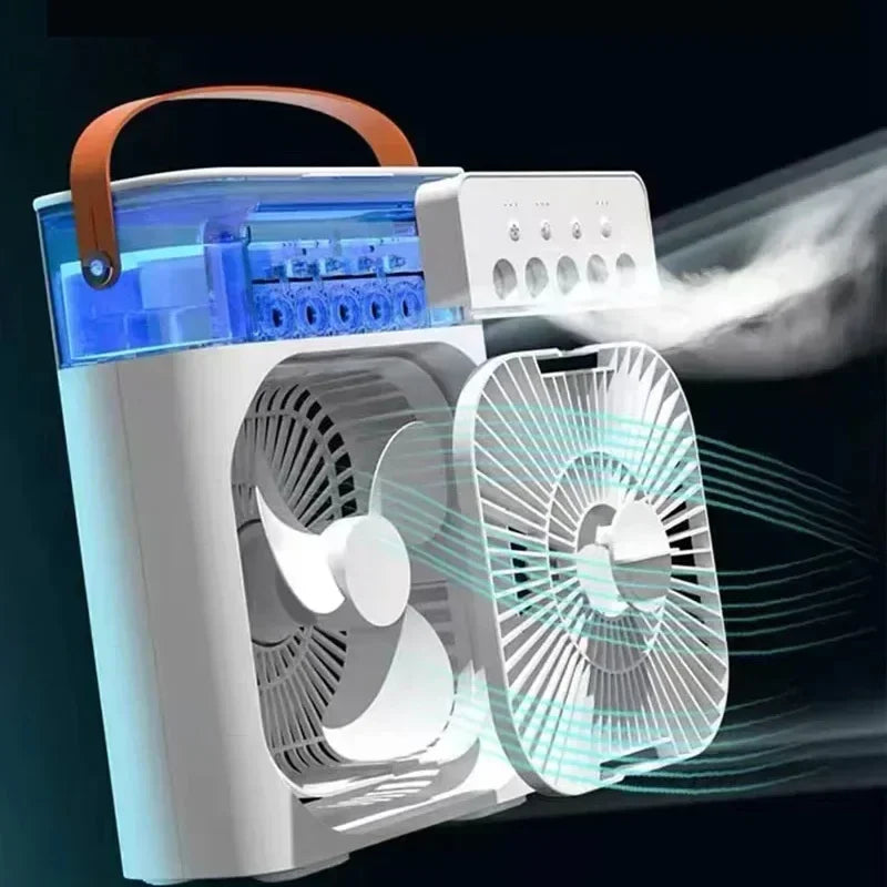 Ventilador humidificador portátil, aire acondicionado, Enfriador de aire pequeño para el hogar, hidromasaje, ajuste de aire portátil para oficina, ventilador de 3 velocidades