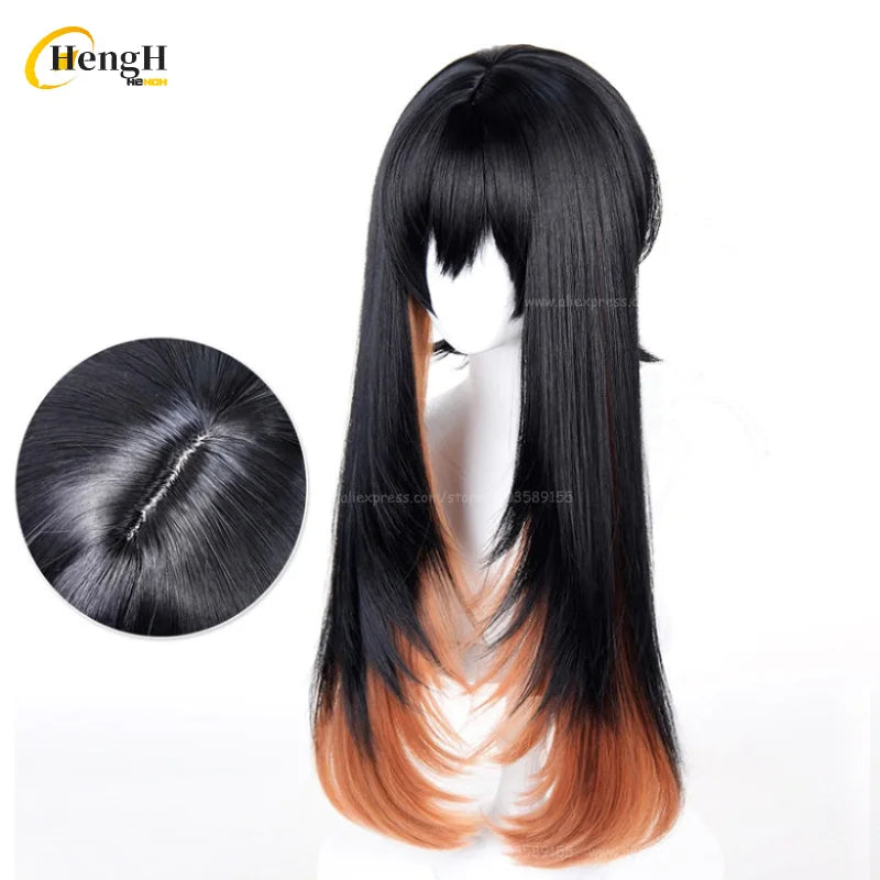En stock Anime Zanka Guita Enji ‌   Pelucas de Cosplay Rudo Amo Li Glaze, pelo sintético resistente al calor, pelucas para fiesta de Halloween + gorro de peluca
