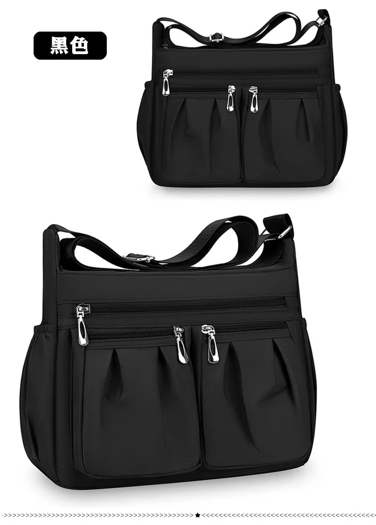 Bolso cruzado de nailon para mujer, bolso de hombro de gran capacidad, bolso femenino con múltiples bolsillos, bolso de compras de viaje para mujer, bolso de ocio