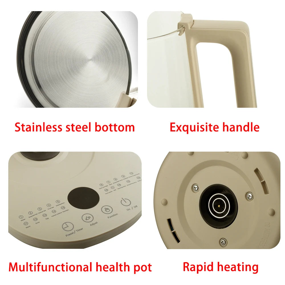 Olla para conservar la salud, hervidor eléctrico de vidrio de 1,5 l, electrodomésticos de cocina, hervidor inteligente, té y café multifuncional automático