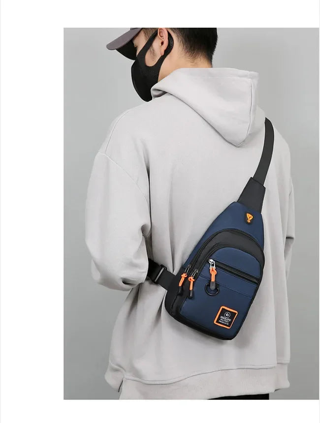 Riñoneras informales con estilo para hombre, bolso de pecho para hombre, bolso de pecho a la moda, bolso de hombro tipo bandolera de tela Oxford ligero
