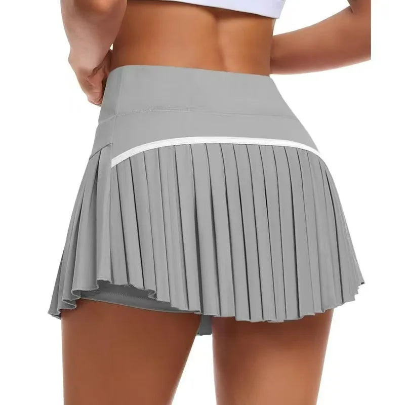 Faldas de tenis gimnasio Golf correr faldas pantalón plisadas de talla grande coloridas mujeres S-XXL deportes Fitness faldas pantalón de cintura alta con bolsillo
