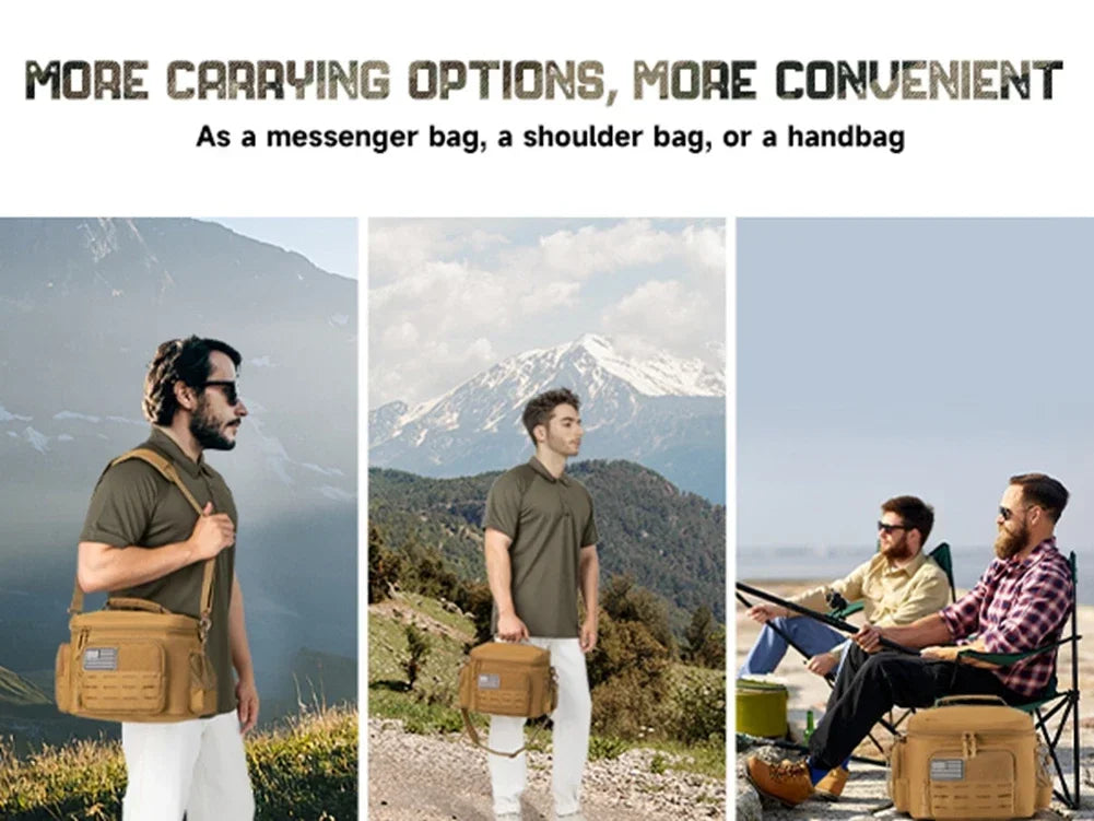 Bolsa térmica táctica para exteriores, fiambrera resistente para trabajo, bolsa de almuerzo duradera con aislamiento a prueba de fugas para hombres, comida, Camping, Picnic