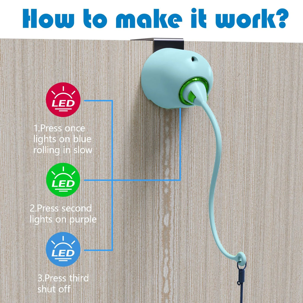 Juguetes para gatos, juguetes interactivos de plumas para interiores, cuerda retráctil automática recargable para colgar en la puerta para gatos