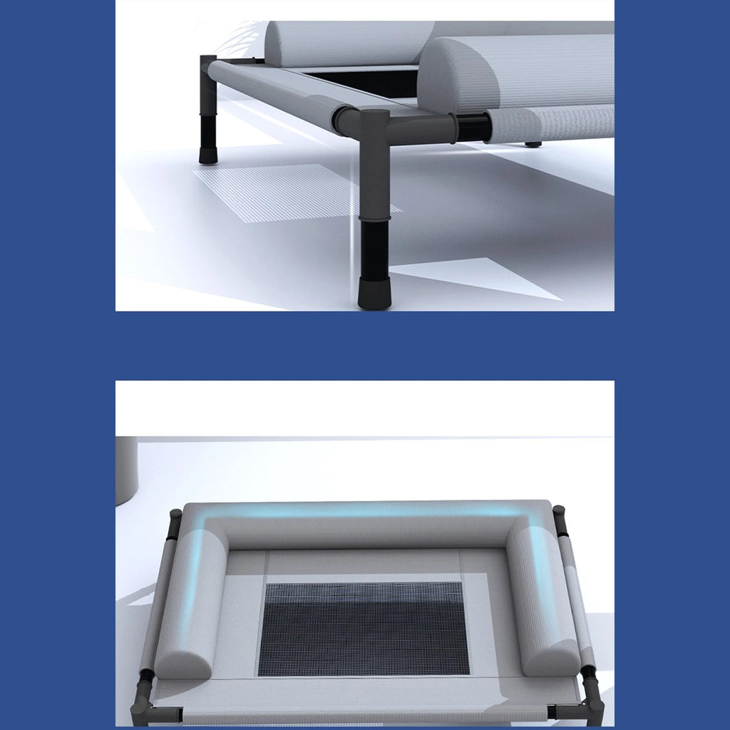 Muebles para mascotas, cama elevada de malla, transpirable con almohada, cama elevada para perros y gatos, extraíble, exterior, Camping, tren para tomar el sol, hogar, césped