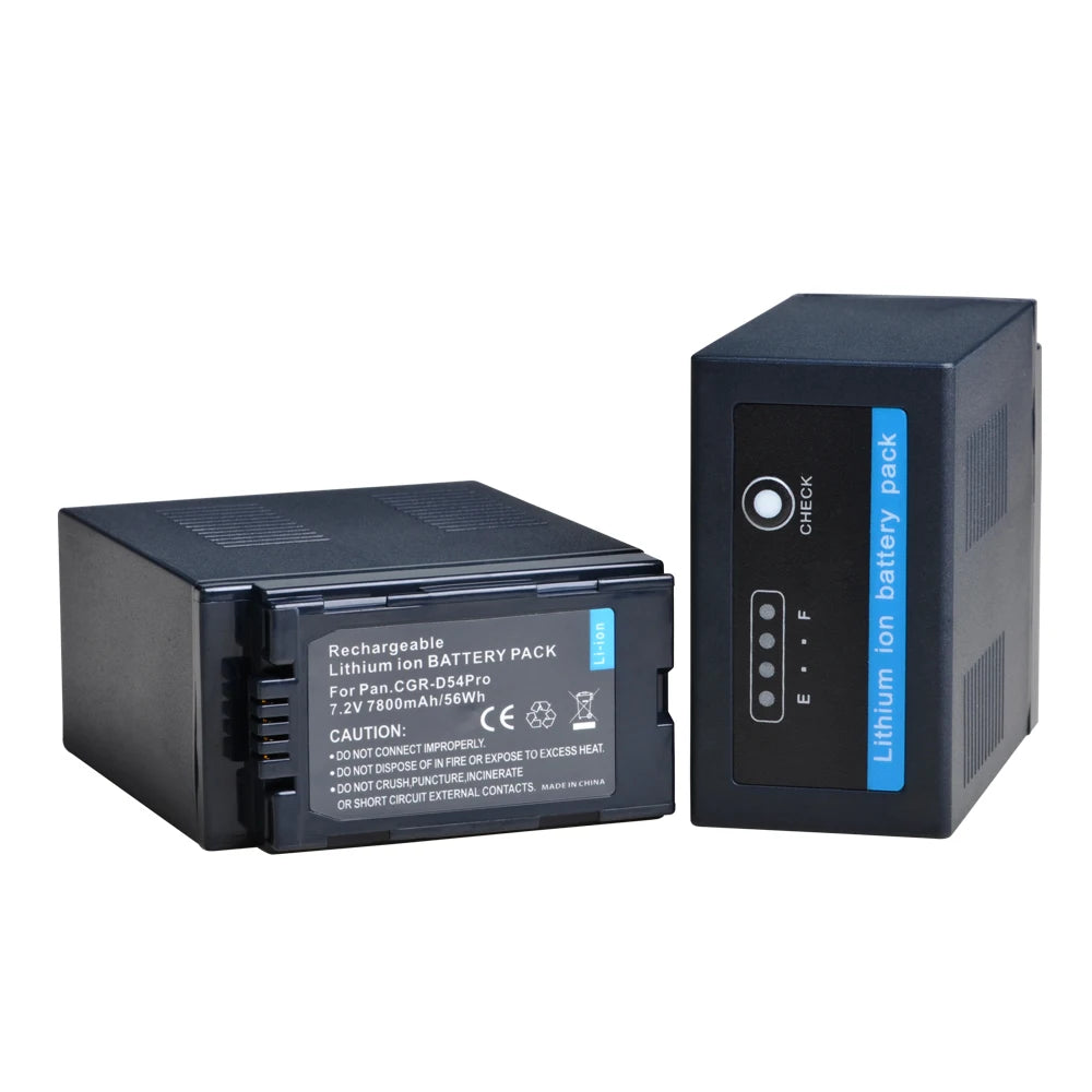 CGA-D54 CGA-D54S Batería/cargador de iones de litio de 7800mAh para Panasonic AG-HPX255 AG-HVX200 AG-HVX201 NV-DS29 NV-DS30 VW-VBD29 NV-MX5